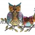 Sunjoy 110311007 Owl Family of Three 22.5" Hand-Painted Iron Outdoor Wall Decor, Multi-Color   555227675